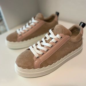 Chloe Lauren Platform Suede & Leather Sneaker Women's Pink Size 37